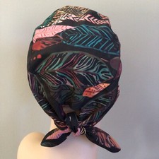 New Surgical Scrub ChemoCap Reversible Adjustable Men Women W/Buttons   Feathers