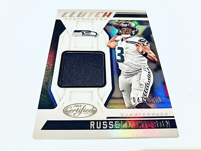 Russell Wilson 2018 Panini Certified Clutch Performers WhiteRefr.PlayerW.J.#/399