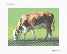 Cow Grazing Needlepoint Kit or Canvas