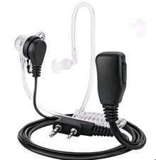 2Pin Acoustic Tube Walkie Talkie Earpiece Headset Mic PTT Two-way Security Radio
