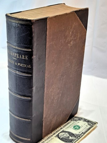 Complete William Shakespeare; Dramatic and Poetical Works (1854 1Vol Leather HC) - Foto 2 di 11