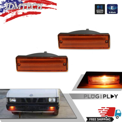 Amber Lens Front Bumper Signal Lights for 88-95 Pathfinder 88-97