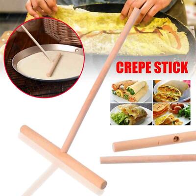 ^_1x Crepe Maker Pfannkuchen Teig Holz Streuer Stick Zuhause Küche Werkzeuge Kit Zum Selbermachen