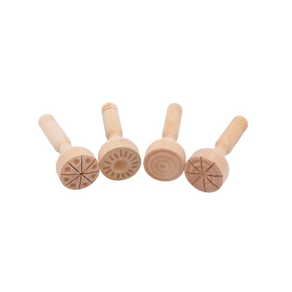 Knetstempel Holz 4StüCk Ornamente Modellierwerkzeug Knete Ton Kreativ Basteln-image