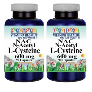 N Acetyl Cysteine Nac 600mg Free Form 2x90 Or 1x180 Caps By Vitamins Because 857930006349 Ebay