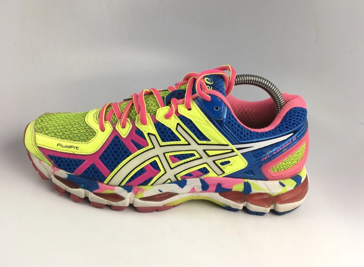 Asics Gel Kayano 21 T4H7N Blue Yellow Pink Shoes Lace Up Low Top 8.5 M | eBay