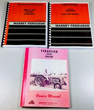 Set Massey Ferguson To-35 Gas Tractor Service Operator Parts Manual Repair Shop