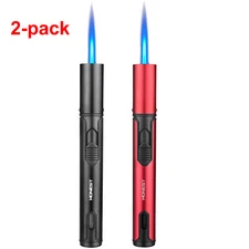 2 Pack Butane Torch LighterRefillable Pen Lighter Adjustable Jet Flame Butane