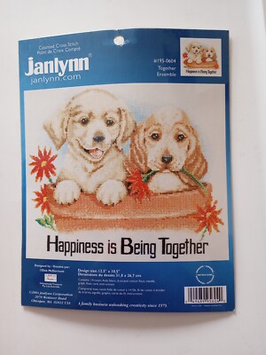 New Janlynn Counted Cross Stitch Kit Puppies  Happiness Together #195-0604