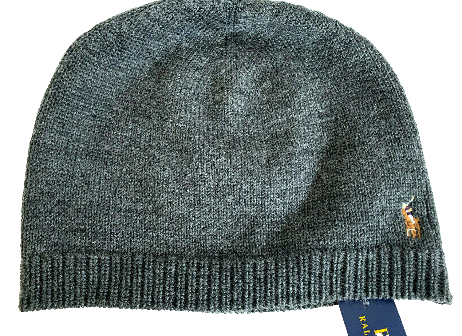 NUOVA POLO RALPH LAUREN Adulto Merino Classico Pony Beanie Cappello Cappello Windsor Grigio