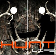 Bow Hunt Life Camo LAMINATED Cornhole Wrap Bag Toss Skin Decal