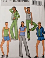 Butterick 4198 Misses Jacket Top Shorts Pants Sewing Pattern XS-S-M 6-8-10-12-14