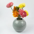 VTG Large Haeger Powder Grey Ceramic Orb Vase 6" Diameter Planter Modern