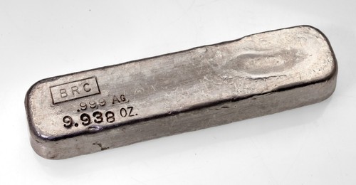 Barra de plata fina BRC 10 OZ 999 estilo pan antiguo 9,938 oz - Imagen 2 de 5