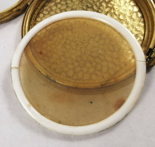 Scatola compatta vintage antica donna viso polvere - Foto 4 di 9