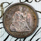 * 1871-P * NEAR+ GEM BU MS SEATED LIBERTY HALF-DIME * FROM ORIGINAL COLLECTION