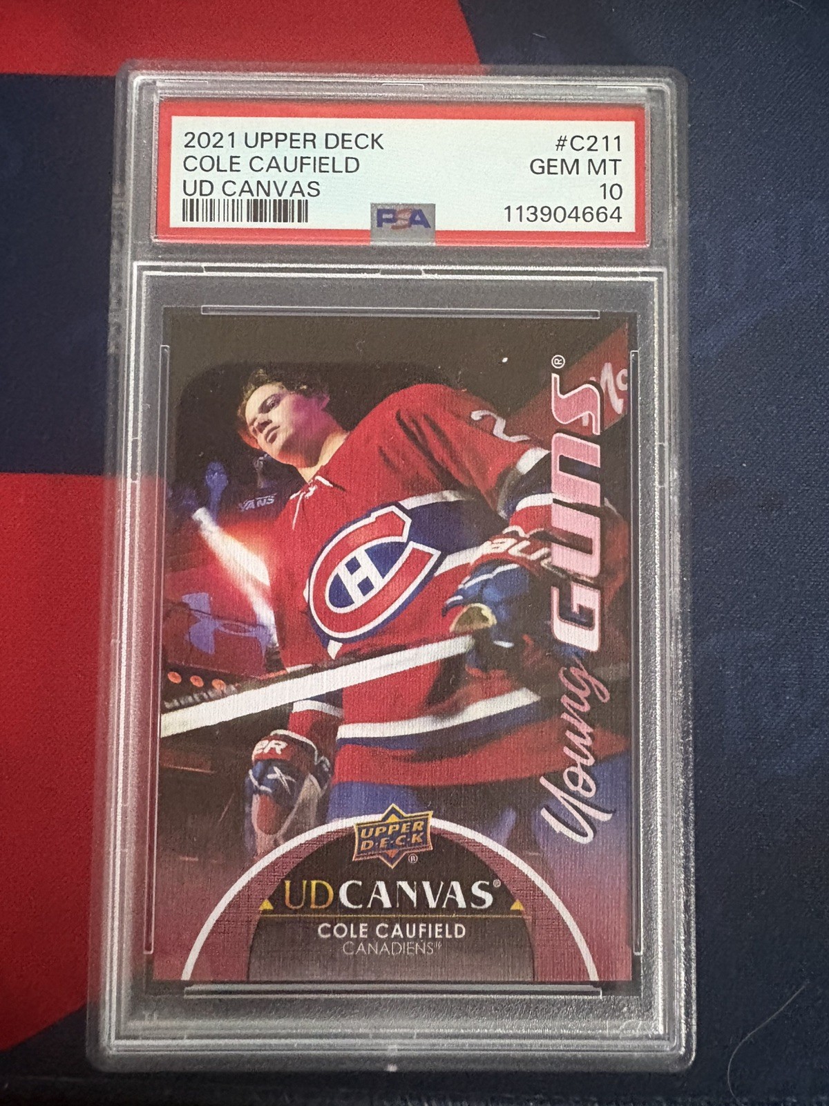 Cole Caufield 2021-22 UD Canvas Young Guns RC #C211 Montreal Canadiens - PSA 10!