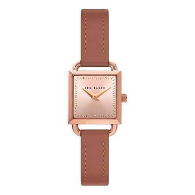 Ted Baker Roségold-Zifferblatt Lederarmband 24mm Uhr TB181148