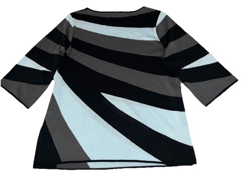 Maglione Ming Wang donna XL blusa maglia multi borchie manica 3/4 preppy resort - Foto 3 di 8