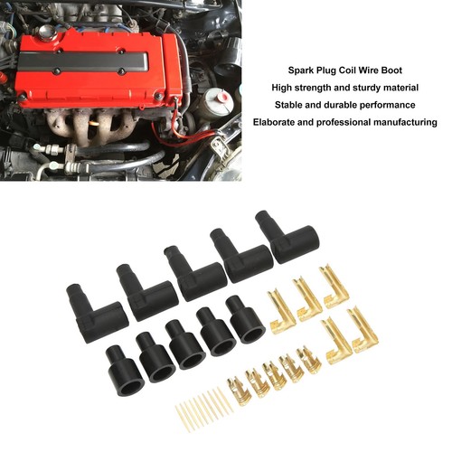 New 30PCS Spark Plug Coil Wire Boot Black Rubber Material Terminal Kit Fits For - Picture 18 of 23
