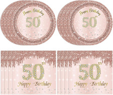 50Th Birthday Decorations for Women, Rose Gold Fifty Year Old Party Supplies Inc