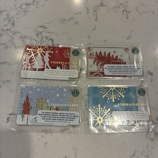 4 Vintage Holiday Starbucks Giftcards 2005 2006 Christmas Winter