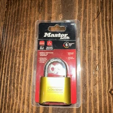 Master Lock Resettable Combination Padlock 2" wide Brass 175D New