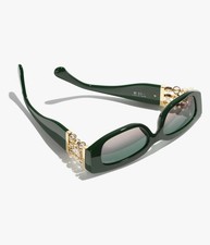 CHANEL Green Oval Sunglasses for Women for sale | eBay