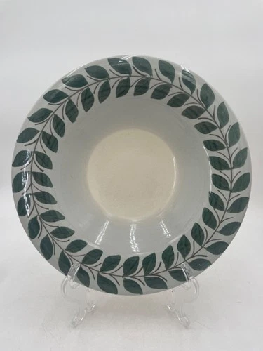 Hand-Painted Vintage Redwing Ardennes Stoneware Charger Chop PlateBowl Green 12"