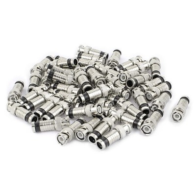 50 Pcs BNC Male Compression Connector Adapter RG59 Security Coaxial Cable