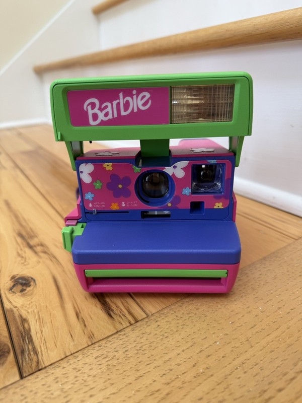 Vintage Barbie Polaroid Instant One Step 600 Camera With Strap