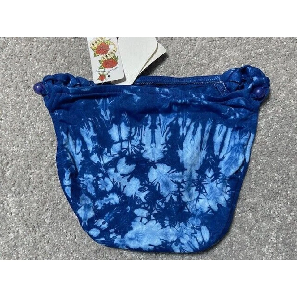 Parte inferior de natación de bikini de tiro bajo Lucky Brand XS Hipster Tie Dye Boho Y2K Hippie Foto 2 de 4