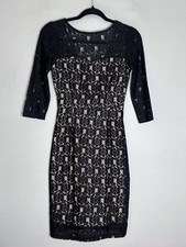Dorothy Perkins Dress UK 8 Black Lace Bodycon Evening Party Dress