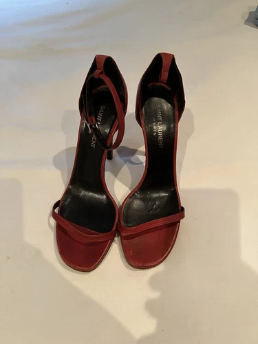SAINT LAURENT (YSL) Yves Saint Laurent tacco rosso pelle taglia 37 5 autentico