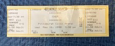 Cher unused concert ticket at Pittsburgh Civic Arena - 1990