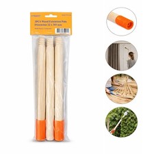 Wooden Guide / Extension Poles &ndash; 3 Pack (22 x 305 mm) with Plastic Connectors
