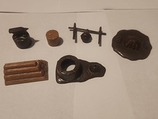 Vintage 1960s Marx Fort Apache Playset Anvil Wood Stump Broken For Parts Lot