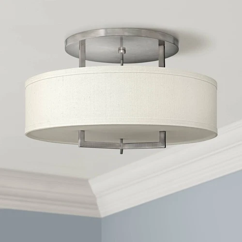 Hinkley Hampton 26" Wide Antique Nickel Ceiling Light - Picture 1 of 6