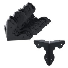 Antrader 24Pcs Triangle Metal Box Corner Protectors,1.3"x 1.3"x 1.3" Black