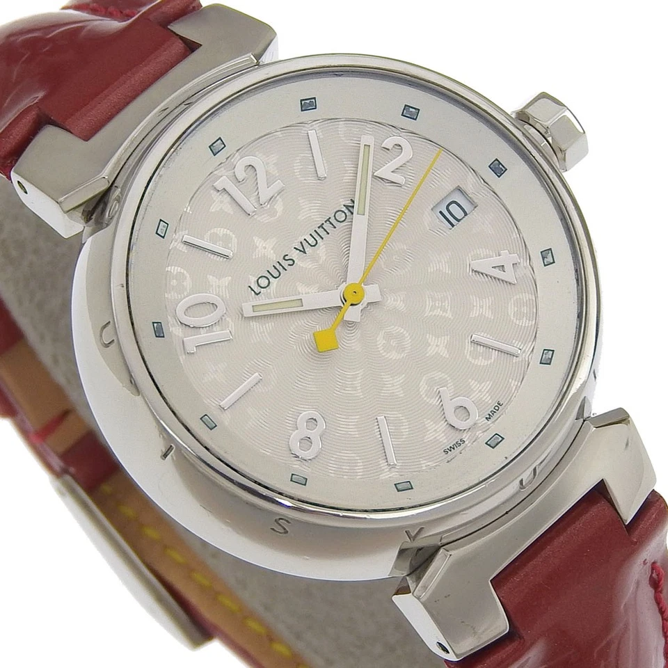 Relojes LOUIS VUITTON Tambour Holograma Q1313 Fecha Esfera Plateada Acero Inoxidable... Foto 3 de 4