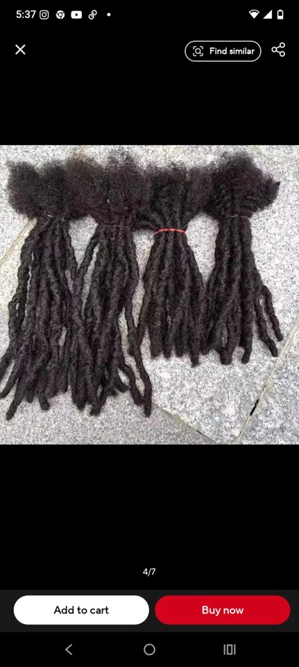 Extensiones Dreadlock Cabello Humano 0.4 0.6 0.8cm Grosor Extensiones Loc Completas Hechas a Mano Foto 3 de 4