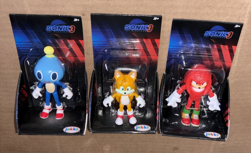 3 personaggi Sonic 2,5 pollici Tails Knuckles Chao mascotte dal film Sonic 3 - Foto 1 di 4