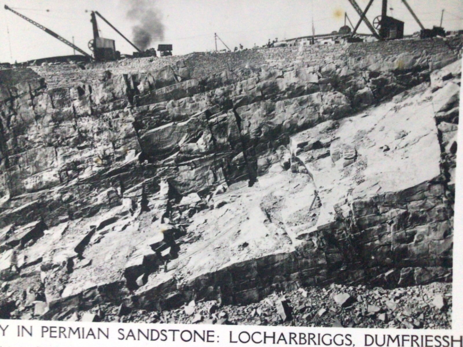 QUARRY IN PERMIAN SANDSTONE LOCHARBRIGGS DUMFRIES B/W RP