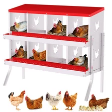 🆕8 Holes Chicken Nesting Box Nesting Boxes for Chicken W/Bracket Legs Laying Bo