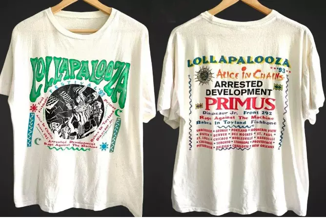 Lollapalooza T-Shirt 1993 Vintage Festival Music Tour Concert Large Giant S-5xl