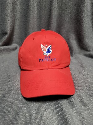 The Patriot Red Patriotic Baseball Cap Hat Embroidered Red, White & Blue Eagle