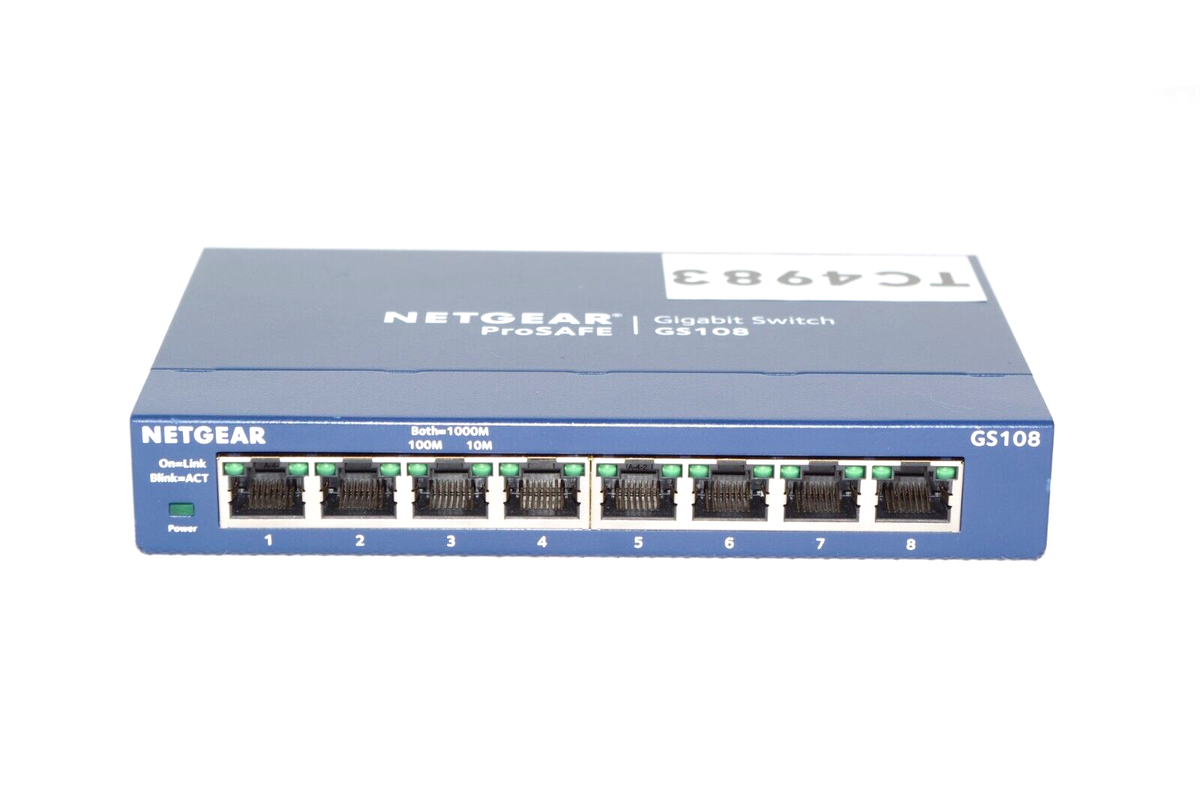 NETGEAR ProSAFE GS108 – 8-Port Gigabit Switch, Metallgehäuse (Gebraucht