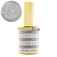 DND DC Platinum Gel Color LED/UV 0.6oz-18ml Polish Platinum – DC207- Silver