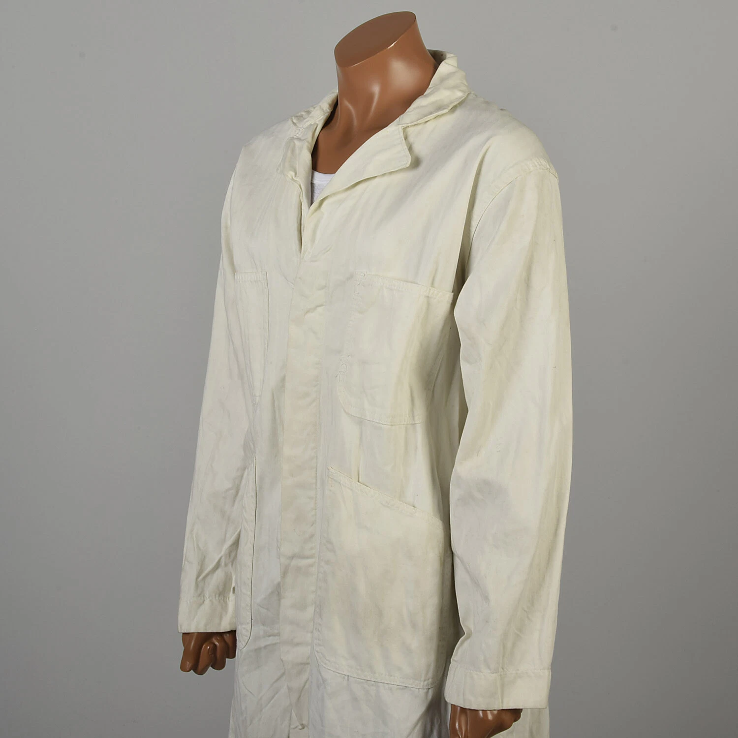  1960s twill workwear chore patch pocket universal coverall jacket