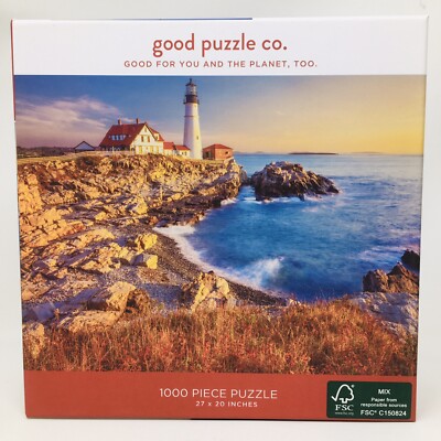 Galison Jigsaw puzzle, 1000 piece, 27x20 inches, Lighthouse landscape Gift